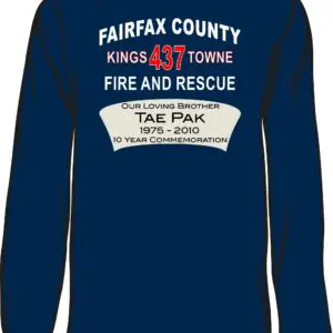 Fairfax County Fire and Rescue commemorative shirt.
