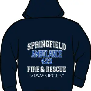 Hoodie with Springfield Ambulance design.