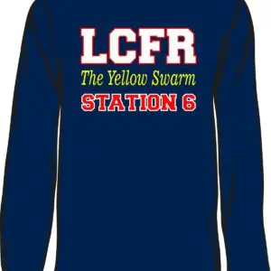 Navy shirt with "LCFR Station 6" text.