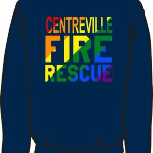 Sweatshirt with "Centreville Fire Rescue" text.