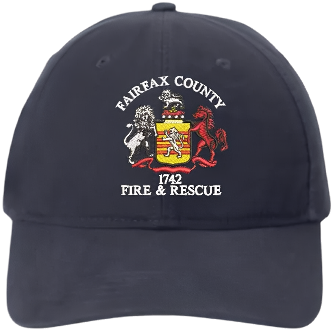 Black cap with Fairfax County Fire logo.