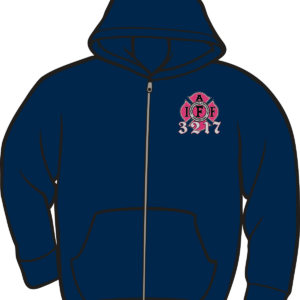 MWAA Navy Breast Cancer Lightweight Zip Hoodie