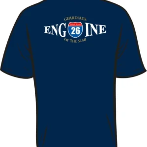 Blue shirt with "Engine 26" design.