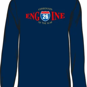 Blue shirt with "Engine 26" design.